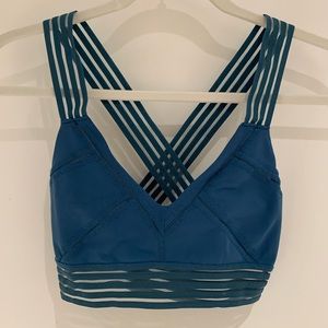 ALO Yoga Blue Strappy Sports Bra